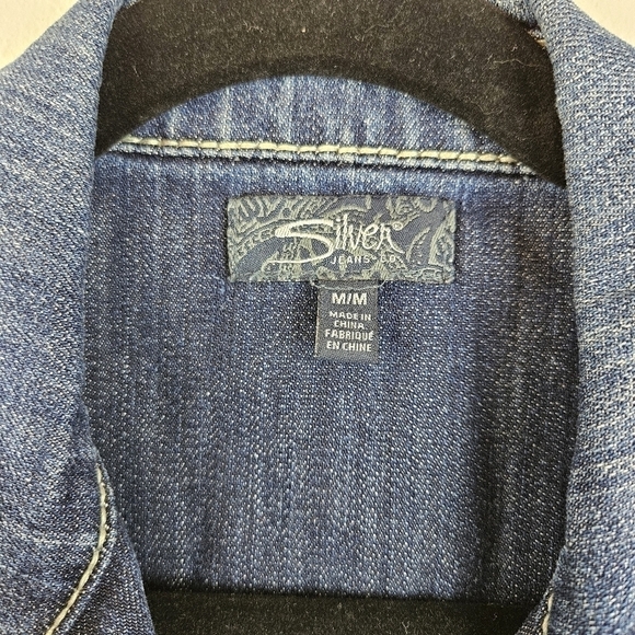 Silver Jeans Trucker denim Jacket Size M slightly Distressed - Picture 4 of 7